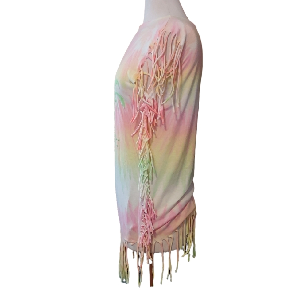 bathing suit cover up os Sleeveless Tiedye Fringe Florida Woman dress Bl… - Picture 2 of 5